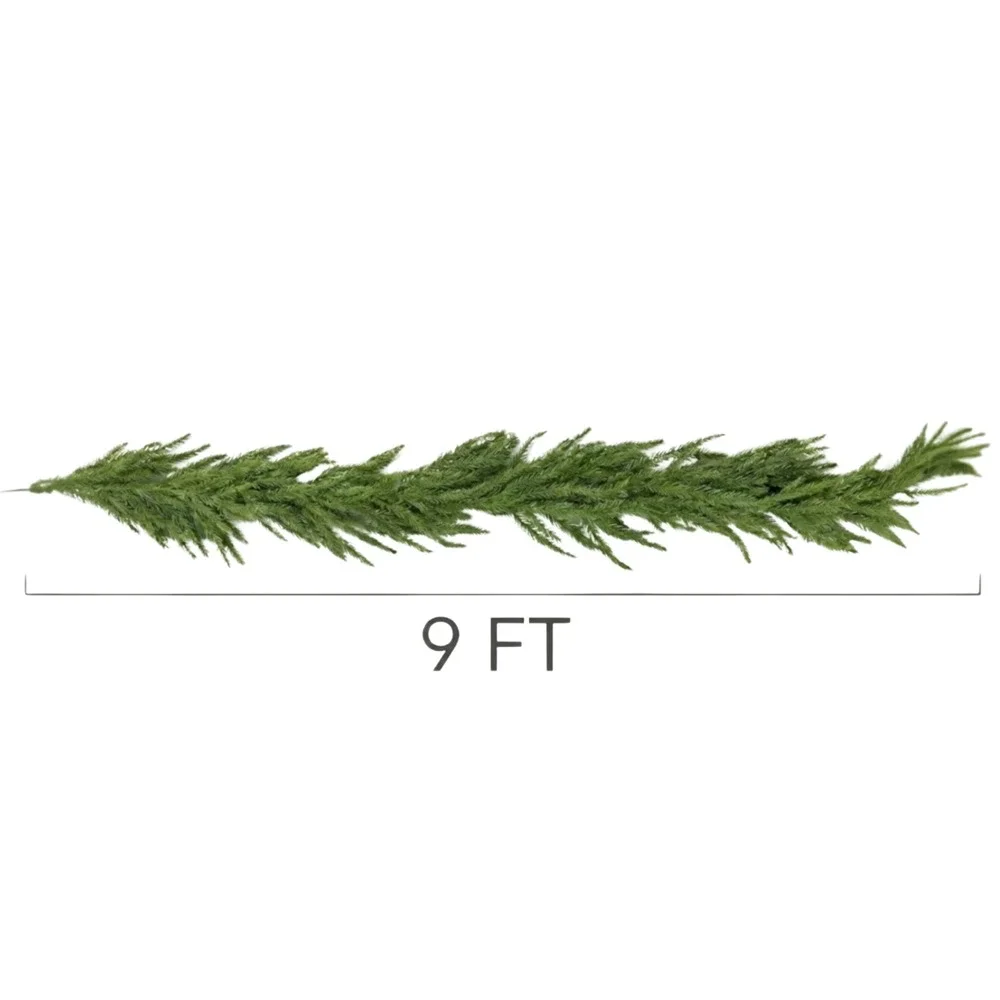 Christmas Norfolk Pine Garland Artificial 9ft Real Touch Mantle Decor NEW